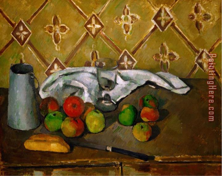 Paul Cezanne Fruits Napkin And Milk Jar